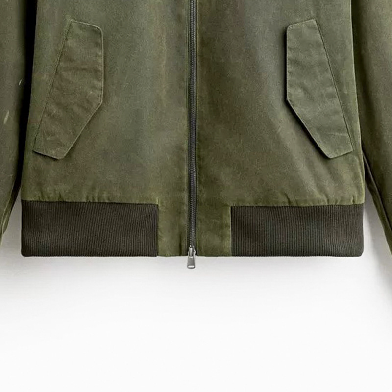 Vaatteet 2x2 paksu kylkiluun neulottu helma baseball -takkiin