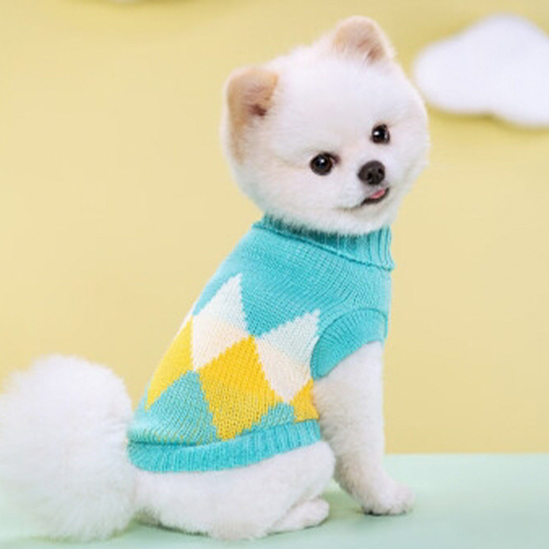 Sininen ruudullinen rowan lämmin lemmikki neulottu villapaita